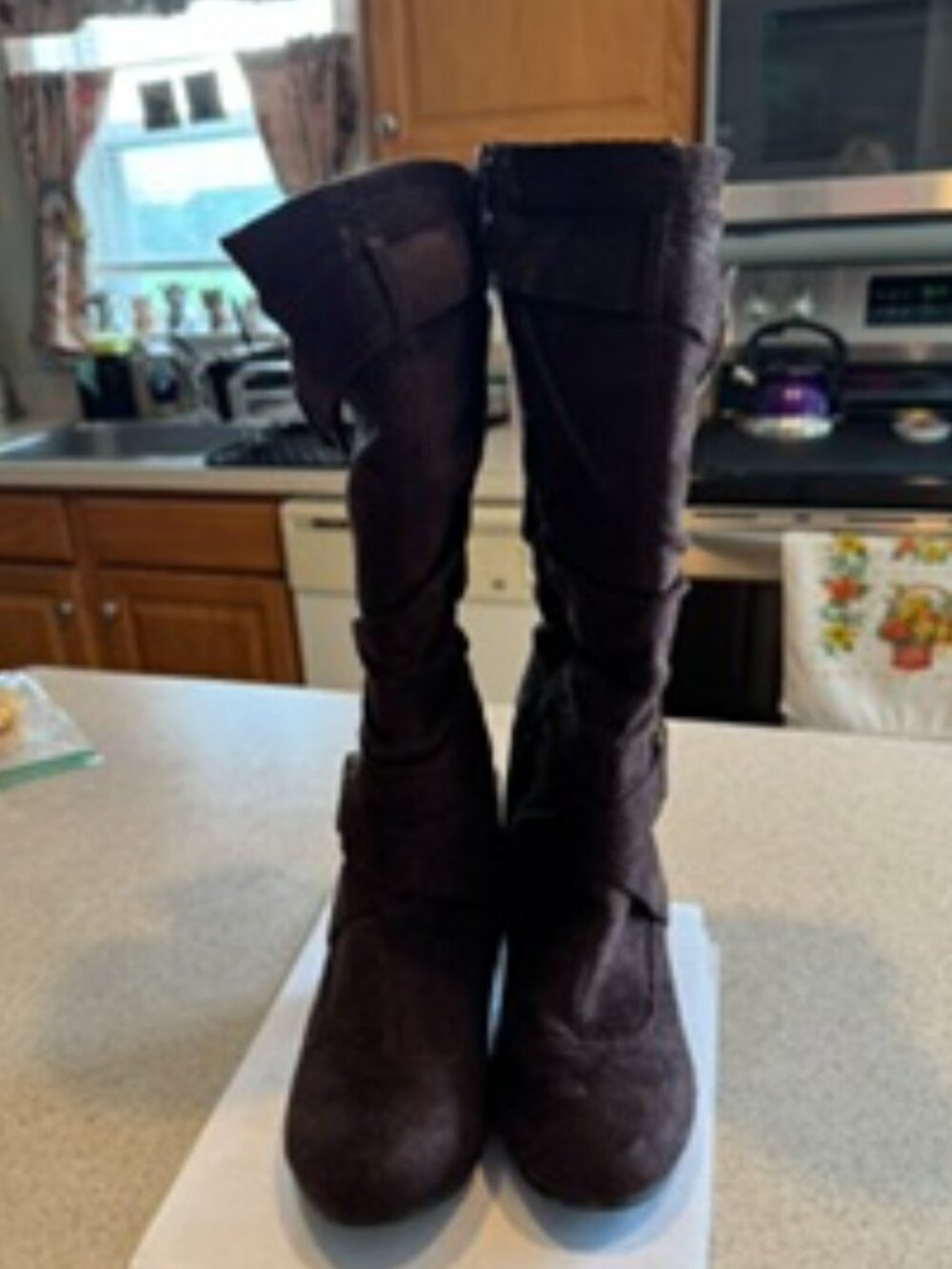 Women's Brown Suede Knee High Boots